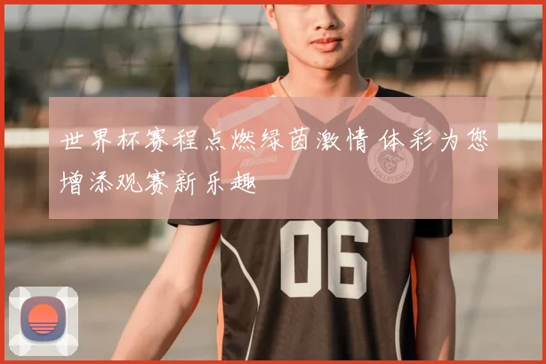 世界杯赛程点燃绿茵激情 体彩为您增添观赛新乐趣